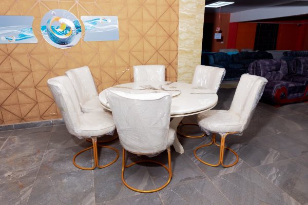 Modern 6-Seater Marble Dining Set
