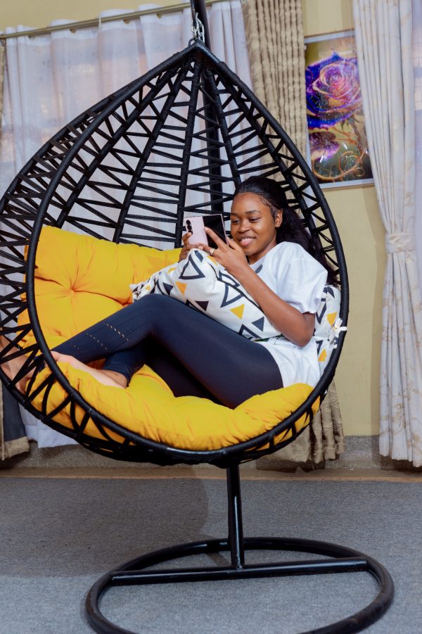 Black hanging egg chair
