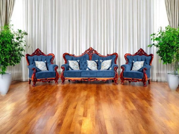 Antique sofa 7 seater with  Mahogany Finish - Image 2